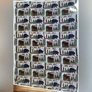 Carstens Vintage Lodge Plush Sherpa Throw Blanket 54x68 Moose Bear